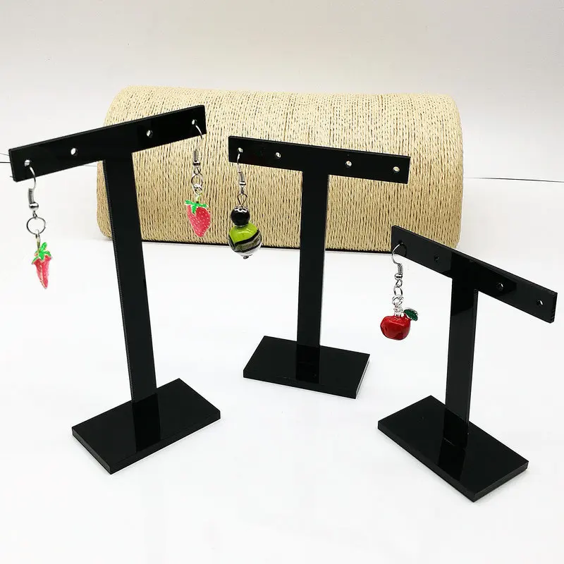Glass Shaped Three Piece Plastic Earrings Set with Display Stand Jewelry Accessory Props for Small Items