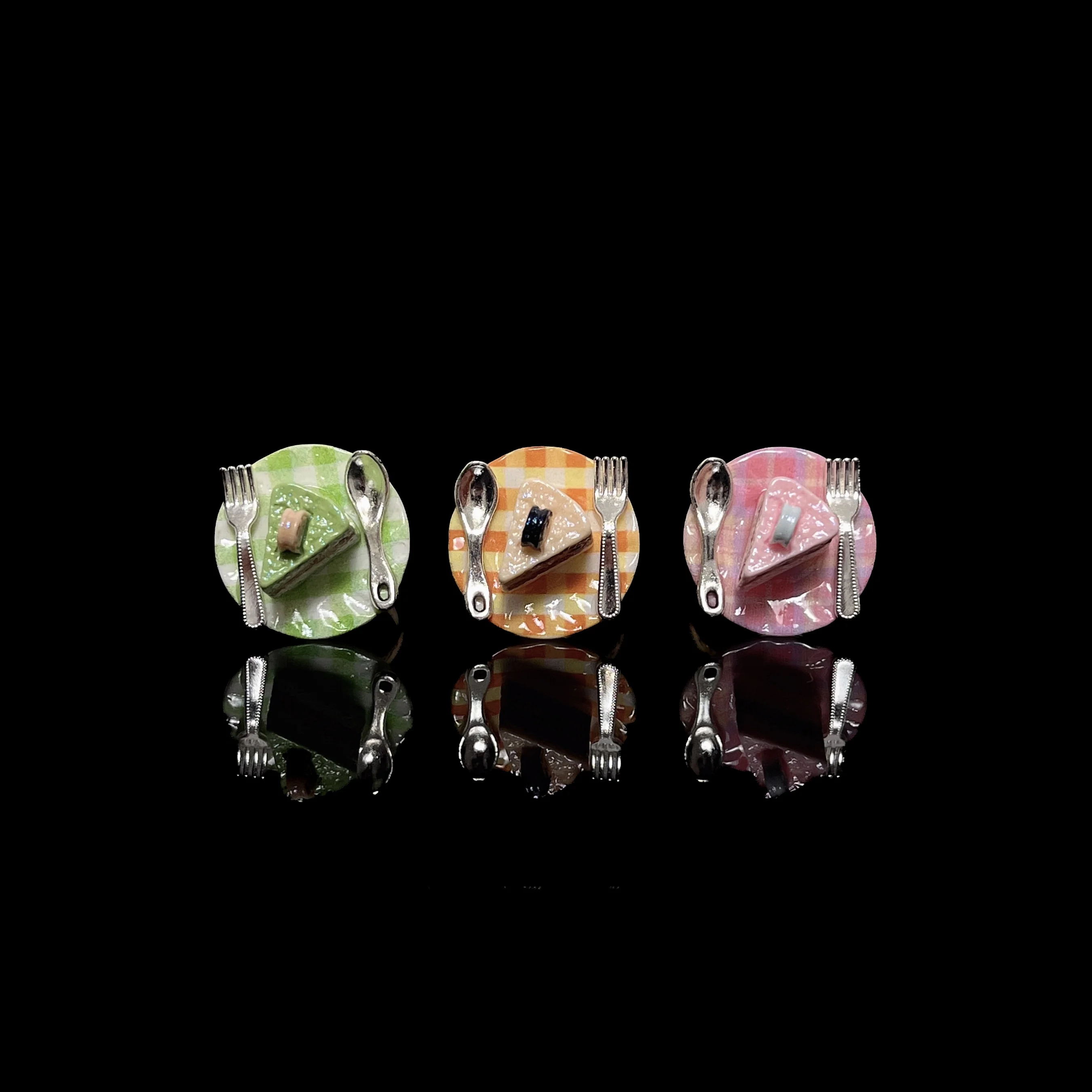 

Sweet Dert Themed Adjustable Resin Ring for Women Cake Design Faionable Jewelry mat Sle Triangular ape