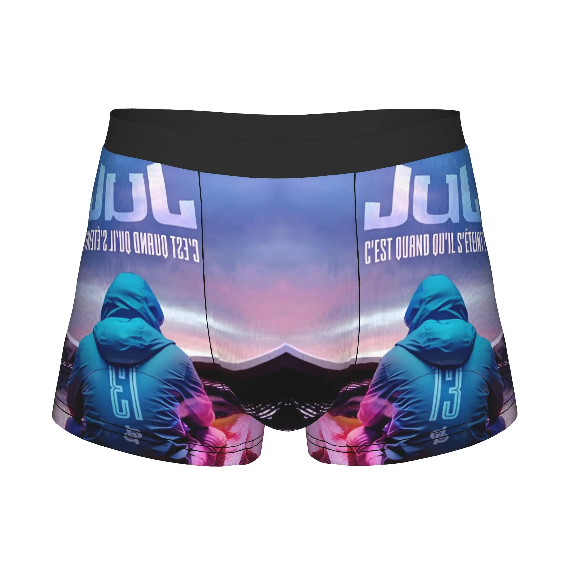 French Singer JuL Boxers Shorts Men Marseille Briefs Underwear Fashion Underpants