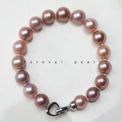 10-11mm Natural Freshwater Colorful Candy Colored Edison Bracelet with 14K Gold Filled Heart-shaped Buckle Fashionable Gift