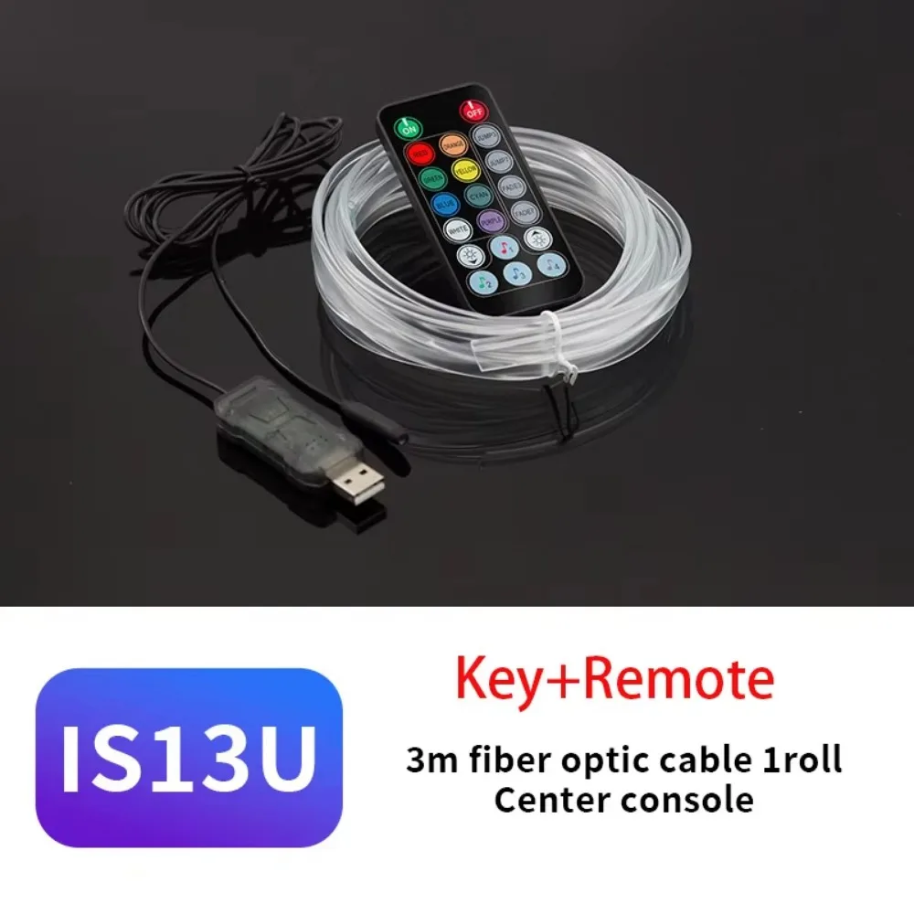 

RGB Color Car Ambient Light Mult Modes with Remote Control LED Decorative Lamp Soft Light Flexible Strip Car Interior Neon Strip