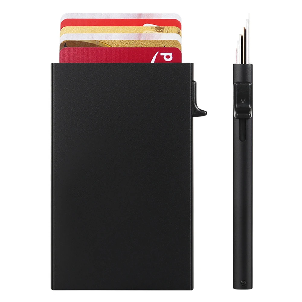 RFID Blocking Card Holder Wallet for Men Slim Minimalist Wallet | Durable Expandable Backplate, Metal Aluminum Pop Up Wallet