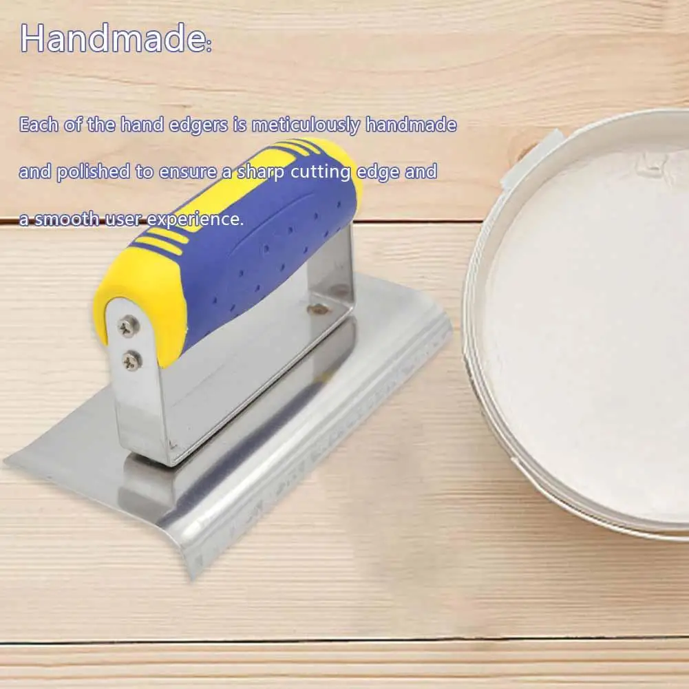 Stainless Steel Concrete Hand Edger Unique Construction No Rivets Ends Edge Tool Construction Design Curved And Radiused O2v0