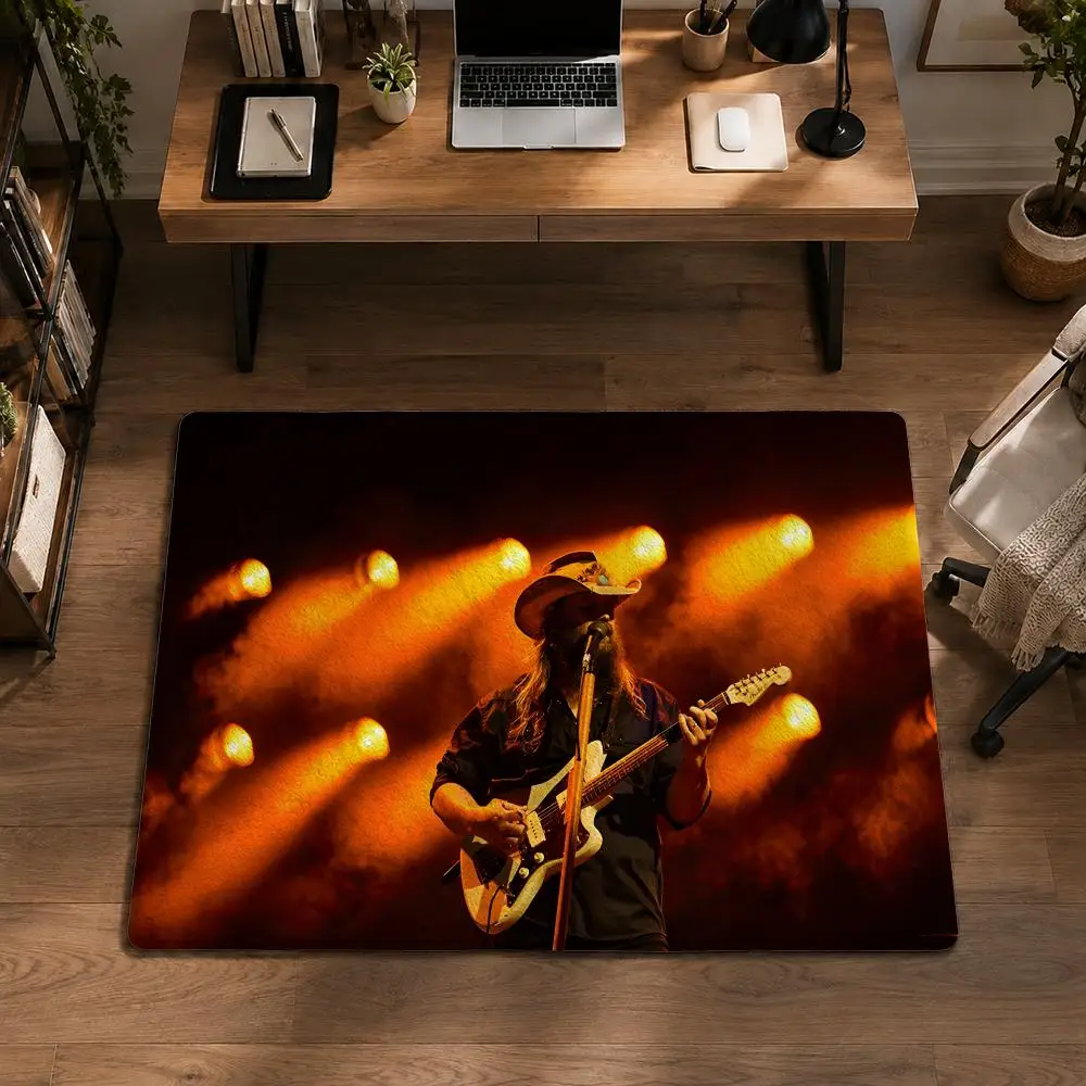 C-Chris Stapleton Music Album Floor Mat Flannel Non-Slip Washable Soft Rug For Bathroom Kitchen Bedroom Living Room Home Decor