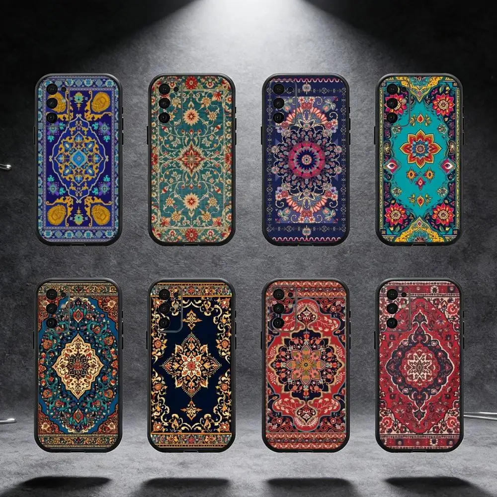 

Persian Carpet Floral Pattern Phone Case For Samsung S25,S24,S21,S22,S23,S30,Ultra,S20,Plus,Fe,Note,5G Black Cover
