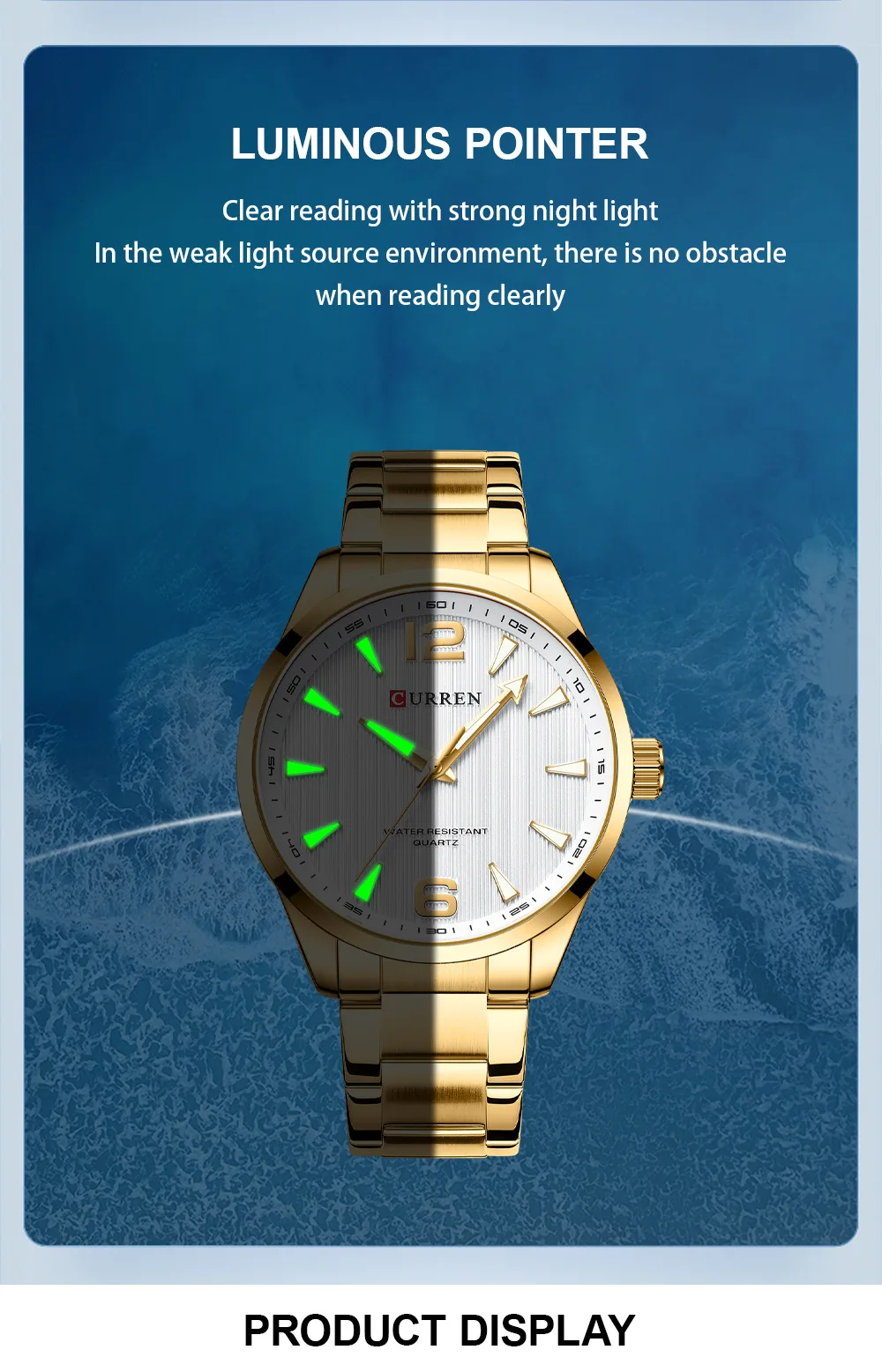 CURREN 8434 Modemarke Herrenuhr Wasserdicht Nachtlicht Elegante Business-Uhr mit Edelstahlarmband Geschenk für Männer Reloj Hombre – Detail 9