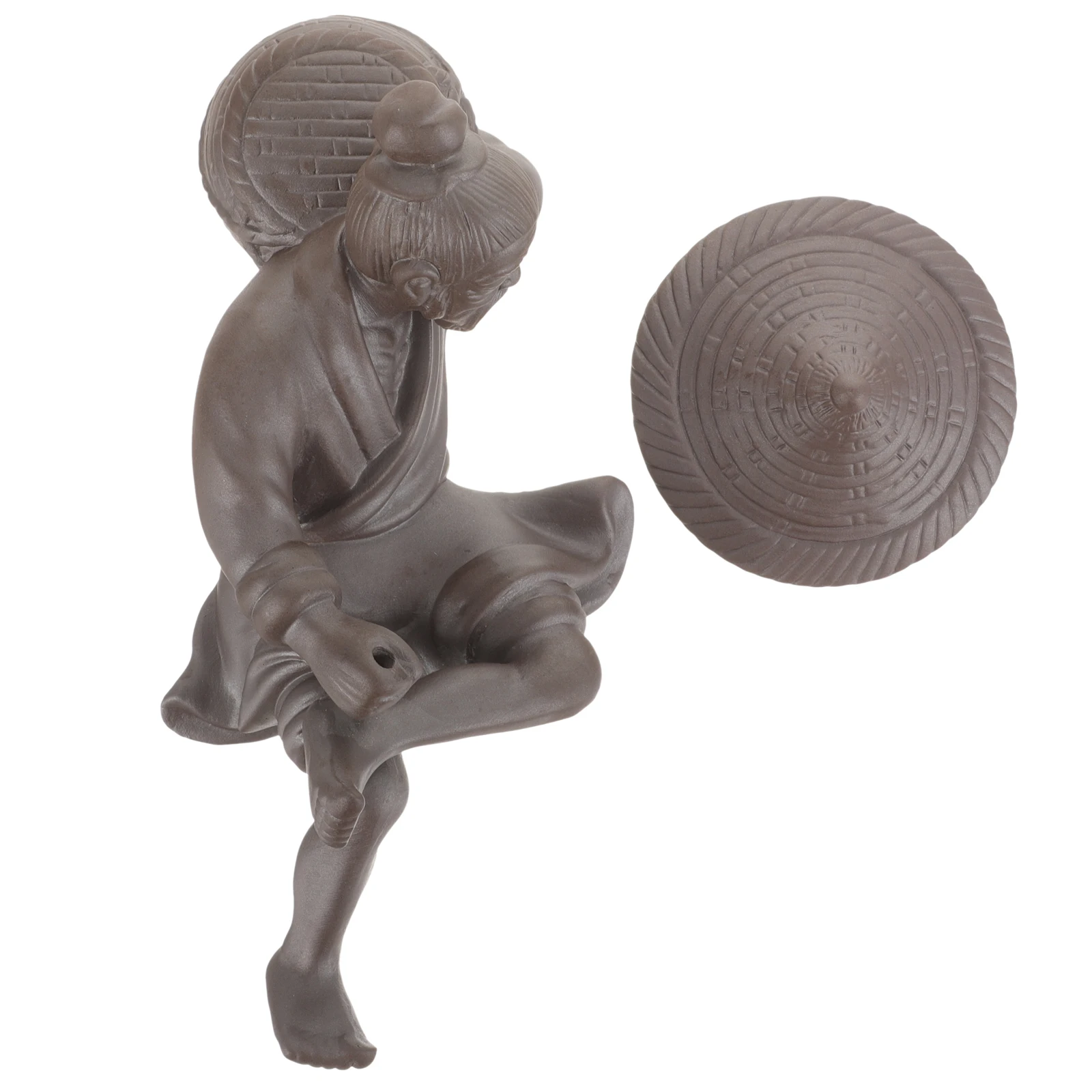 

Ceramic Fisherman Figurine Miniature nament for Fish Tank Bonsai L Home Decor Realistic Durable Safe Material