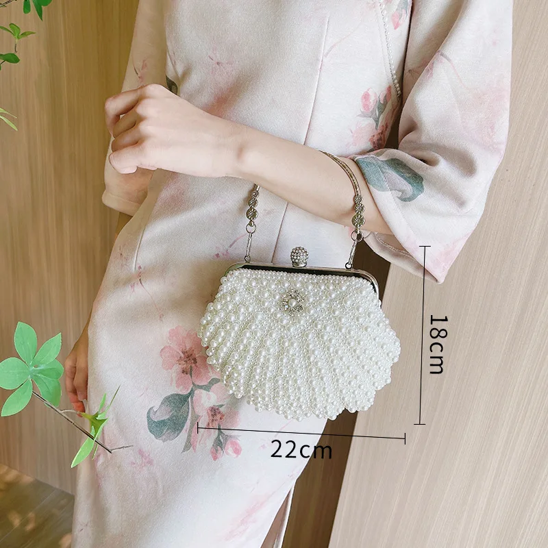 

Новая жемчужная сумочка, вечерняя сумка, женская сумка через плечо, клатч с бриллиантами, Ele Faion, нетканый материал небольшого размера