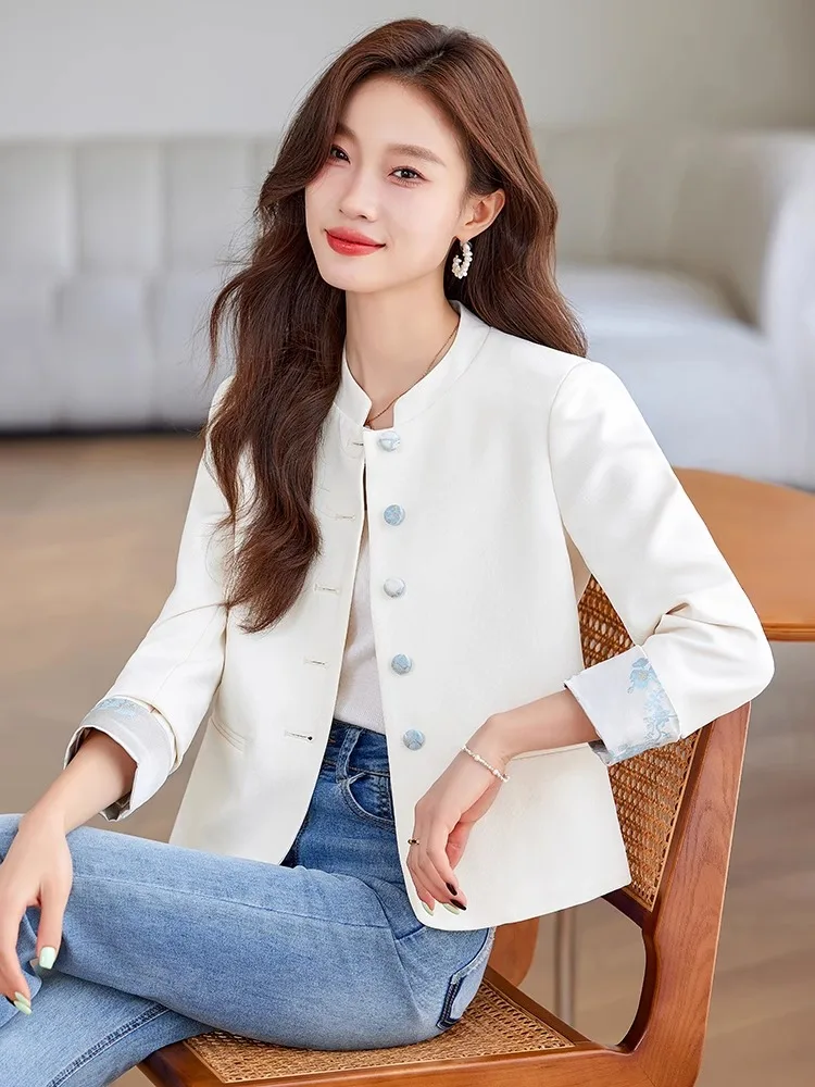 

Small Fragrance Style Short Coat Women's Spring Autumn 2026 New Version Lady's Top National Style Elegant Lady's Shirt