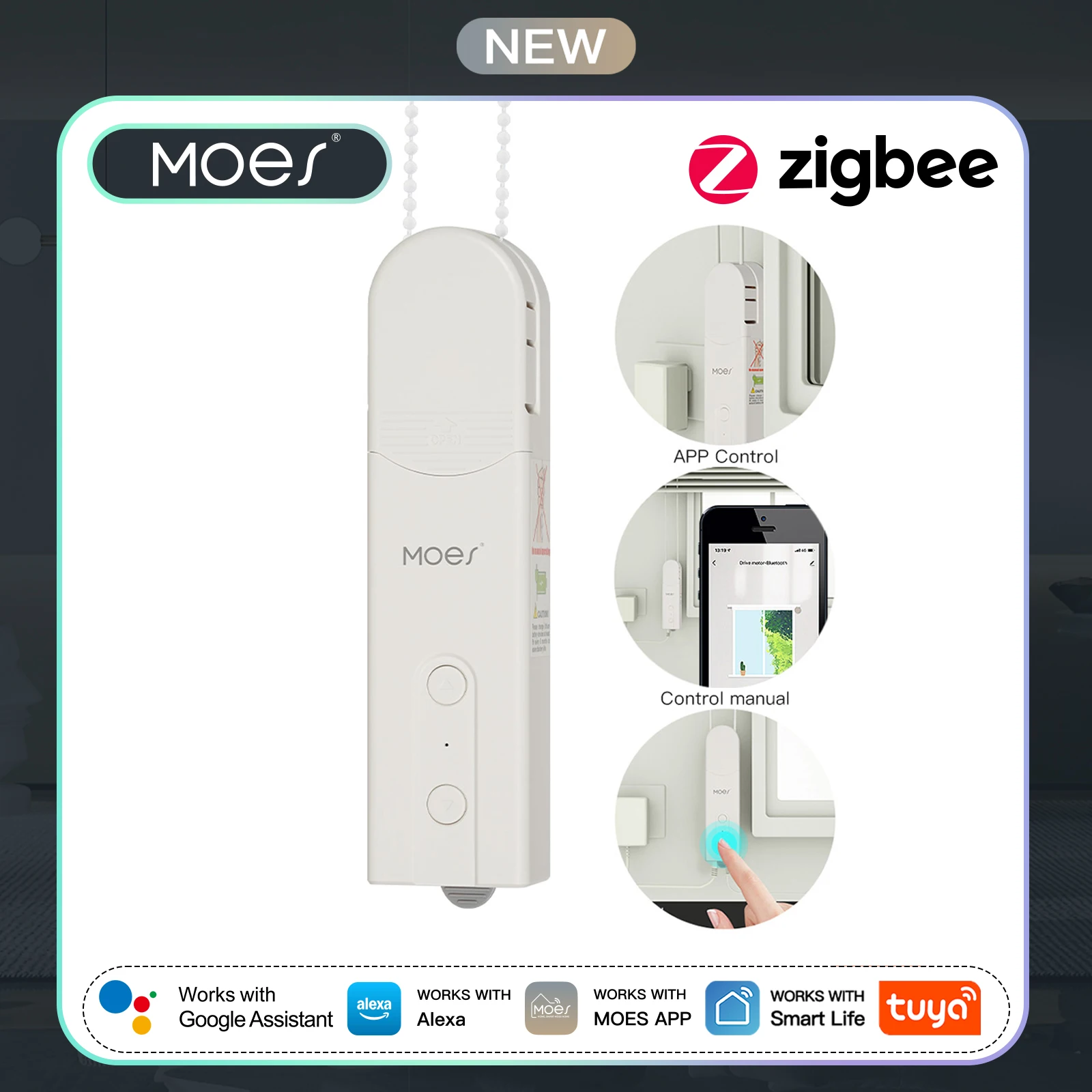 

MOES New ZigBee Smart DIY Motorized Roller Blinds/Shades Drive Motor Hub Tuya Smart Life APP Alexa Google Home Voice Control