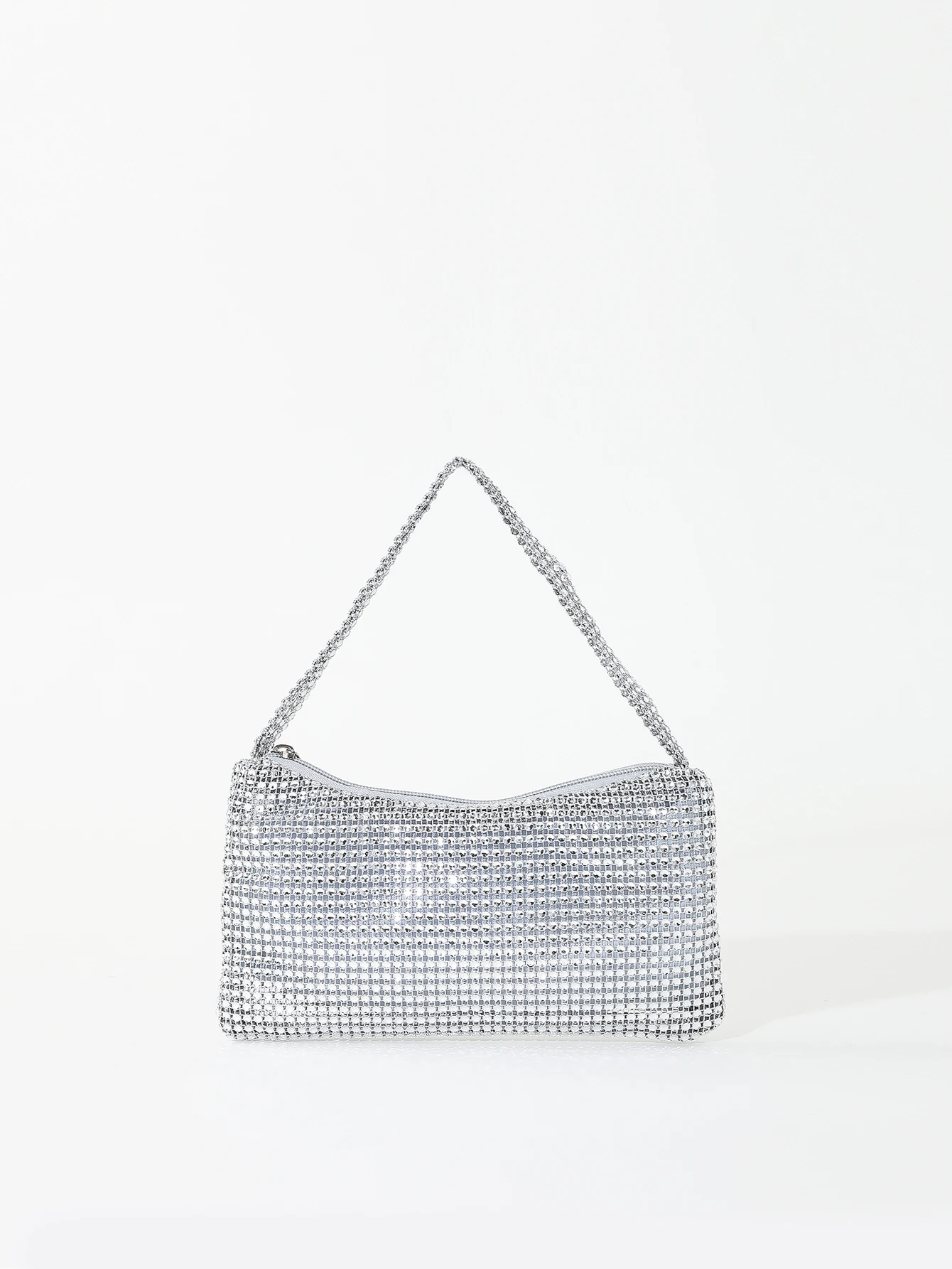 Fashion，gorgeous，Shiny rhinestone portable zippered evening bag suitable for weddings, parties, and gatherings