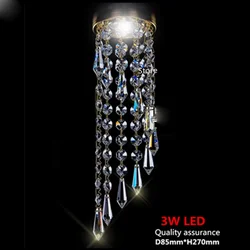 High Quality Dia8.5*H27cm K9 Chandelier Light Living Room Corridor New Modern Mini LED Crystal Lamps