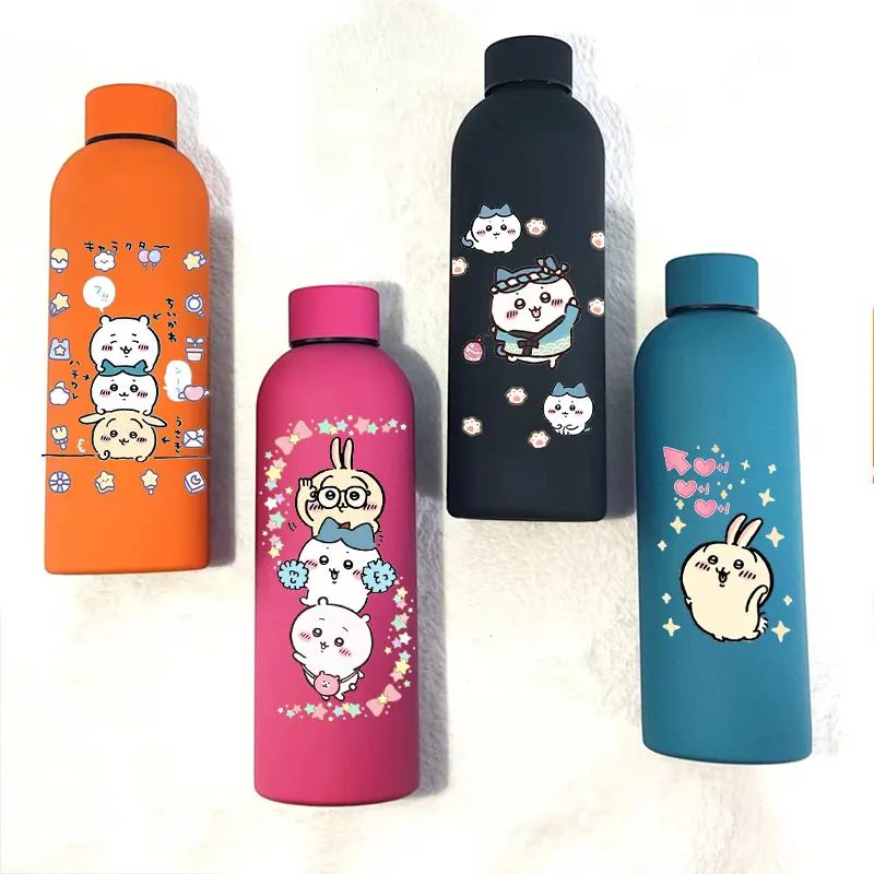 Chiikawa Insulated Cup Sports Small Mouth Bottle Colour Double-layer Vacuum Stainless hachiware Steel Cola Coffee Frosted Bottle