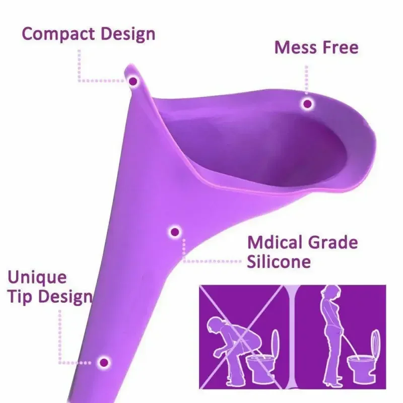 Portable Silicone Women Urinal Outdoor Female Urinal  Funnel Stand Up Pee Urination Device Travel Camping travel toilet