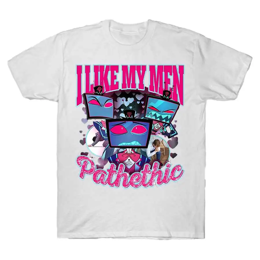 Vox Hazbin Hotel - I Love My Men Pathethic T-shirt for Men Women Polyester  T Shirts Short Sleeve Tops kids