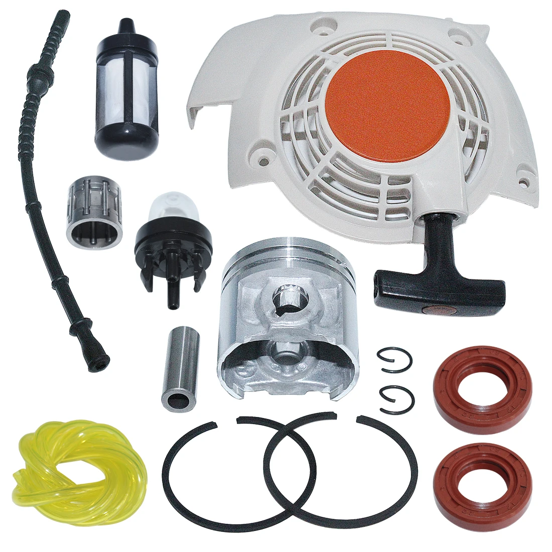 Avviamento a strappo per Stihl FS120 FS200 FS250 Kit linea filtro carburante a pistone da 40mm parti di attrezzi da giardino per decespugliatore a 4 tempi