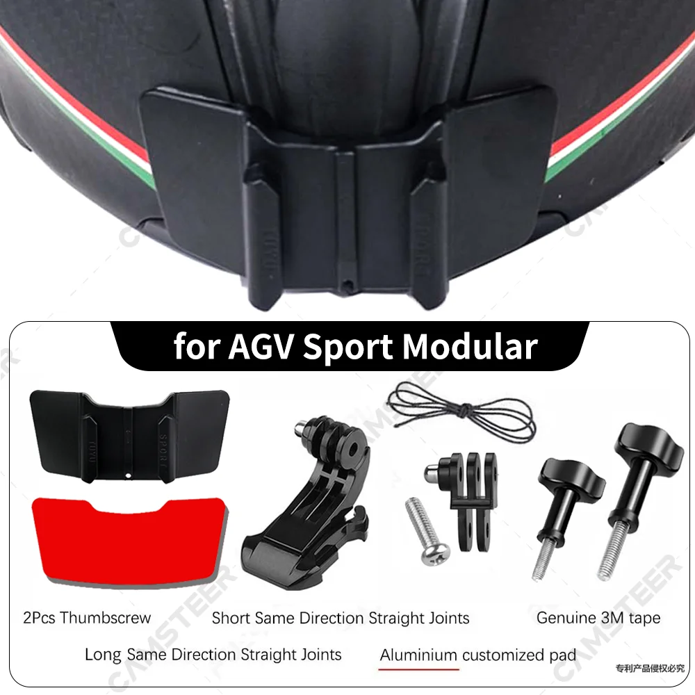 for AGV Sport Modular Aluminium Helmet Chin Mount for GoPro Hero 13 12 11 10 9 Insta360 X4 X3 Ace pro DJI Action 5pro 4 3 Camera