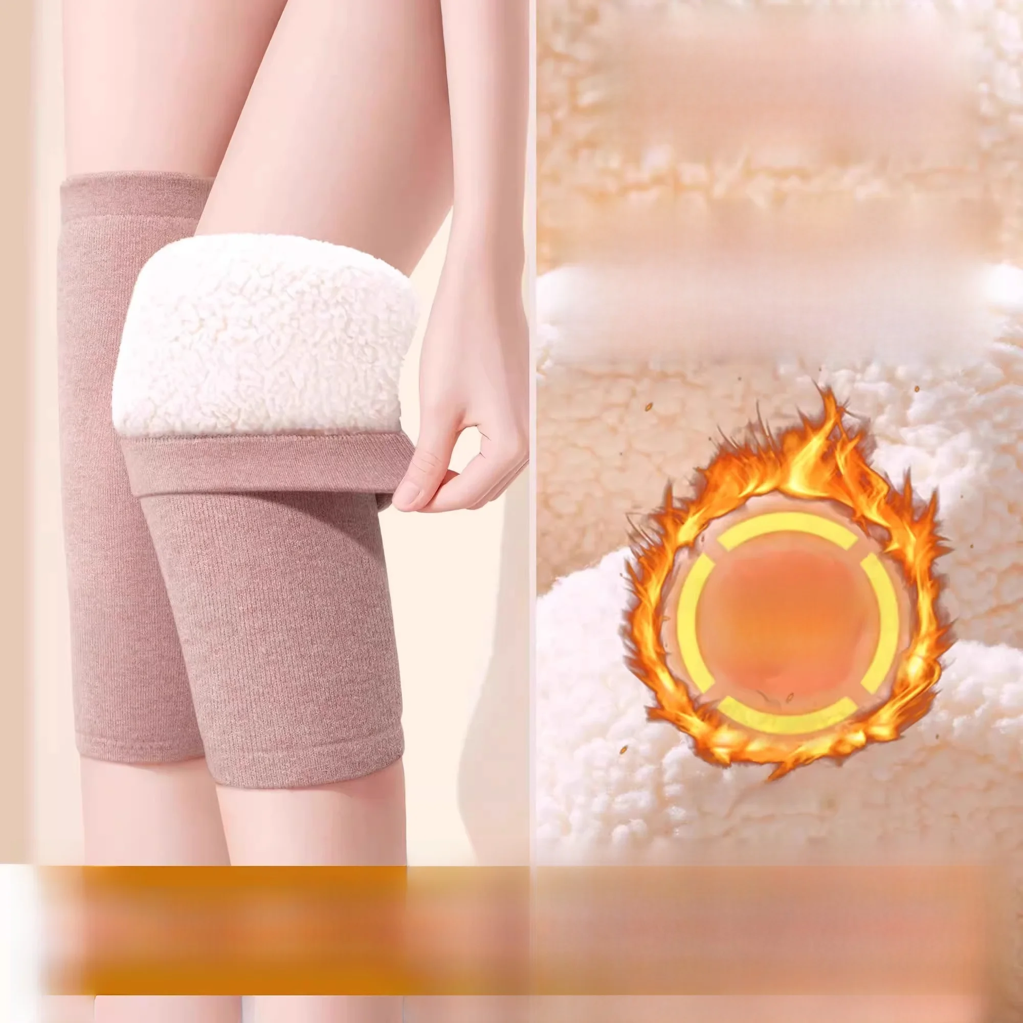 暖かいカシミヤ膝パッド-男女兼用-滑り止め膝関節保護-高齢者向け-特殊用途-滑り止め-防寒
