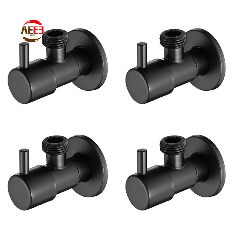 

AEE3-4X Black Angle Valve 304 Stainless Steel Water Stop Valve Leak-Proof Water Cold And Hot General Bathroom Accessories