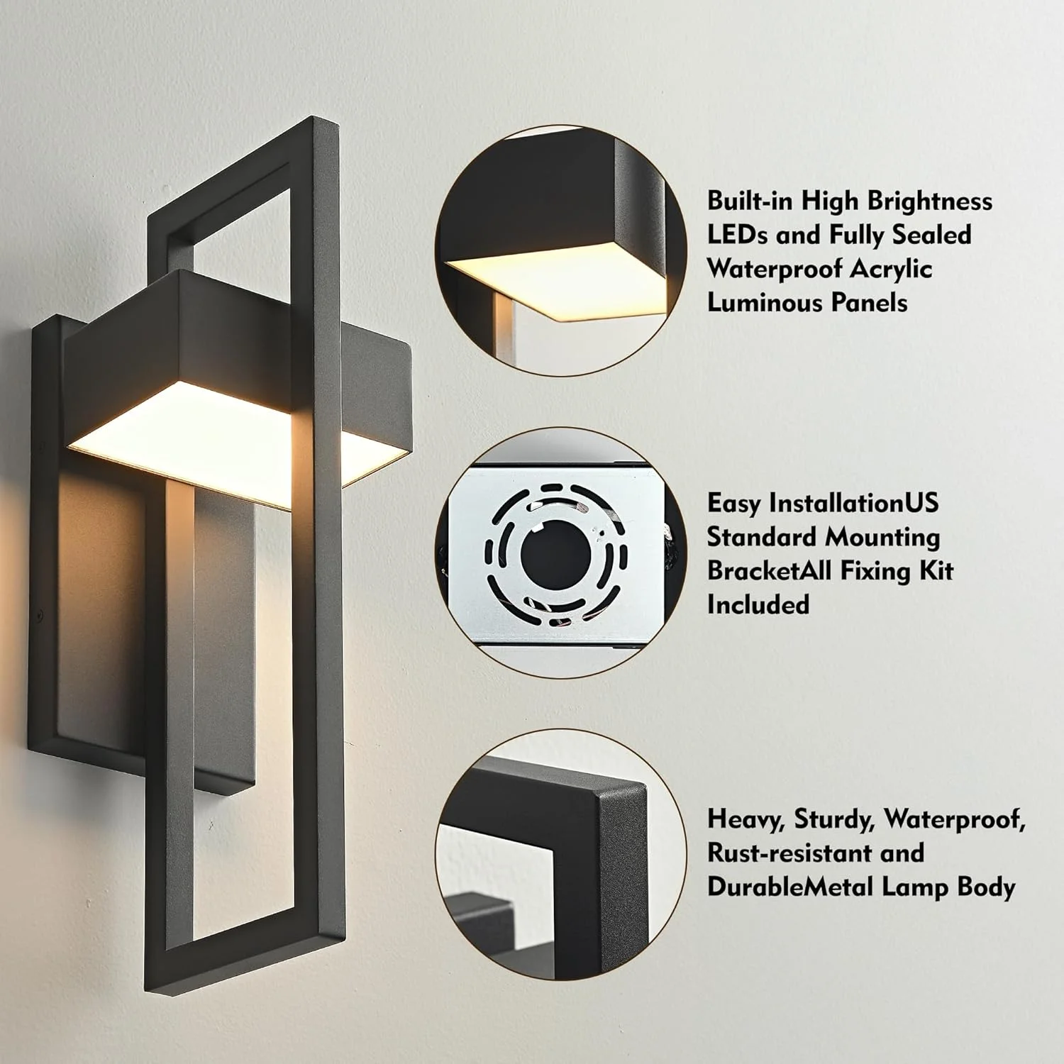 โคมไฟติดผนัง LED สำหรับภายนอกอ - Outdoor Lighting For Front Of House บทวิจารณ์และราคา