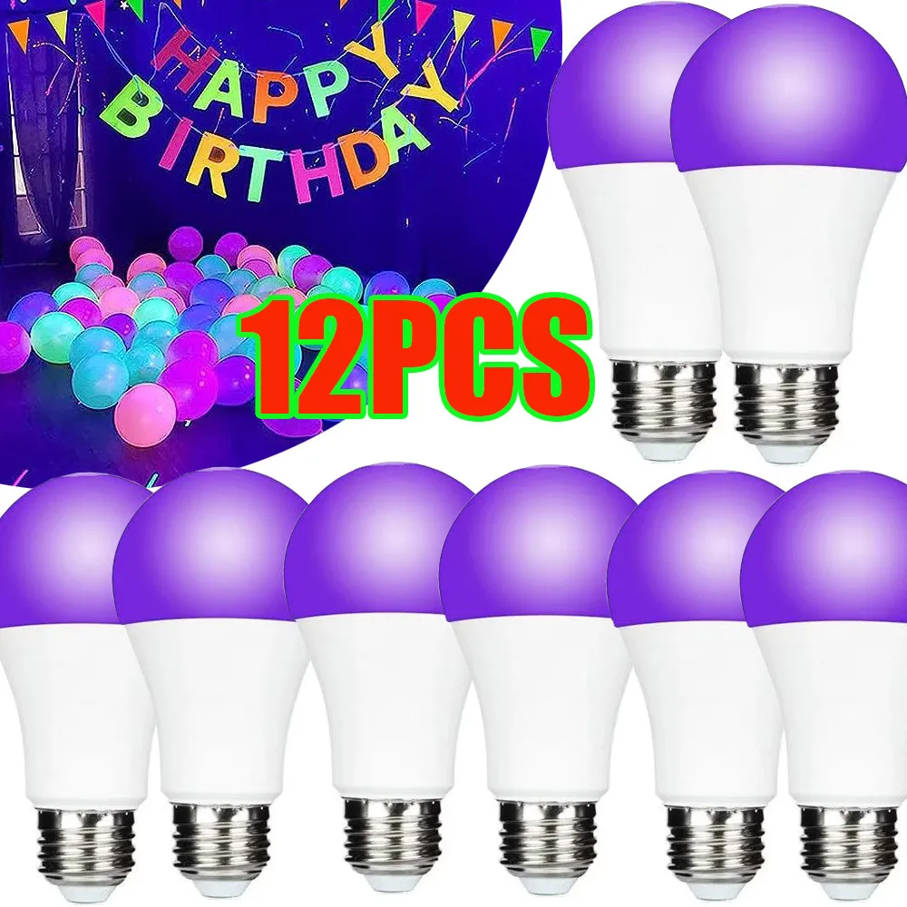 3-12-個-e27-9w-uv-パープル電球暗闇で光るパーティー用品パーティーランプブラックライト電球
