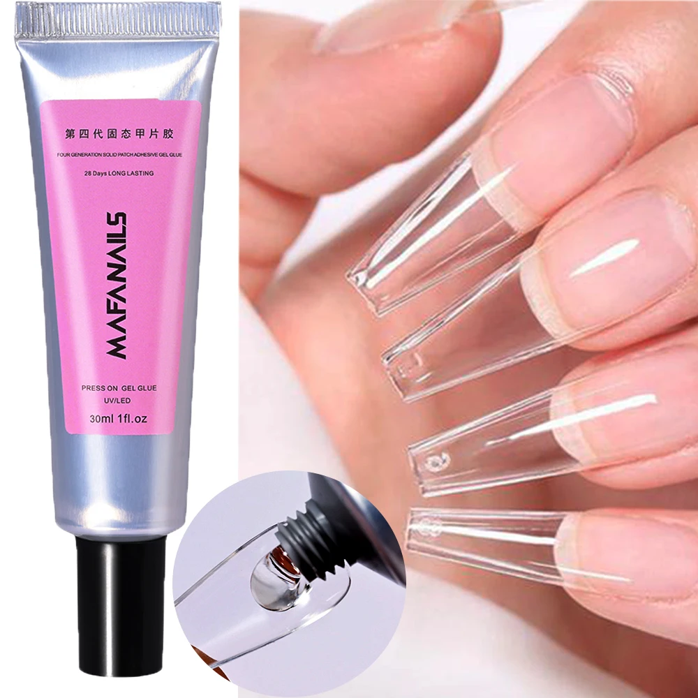 30/20/10g Solid Soft Fake Nail Tips Gel  Super-Strong Adhesion Clear Finger Form Nail Glue Soak Off UV Extension Nail Gel &*&