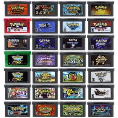 Pokemon Series GBA เกม 32 บิตคอนโซลวิดีโอเกมการ์ด FireRed Rocket Unbound Radical Red Gaia Quetzal สําหรับ GBA