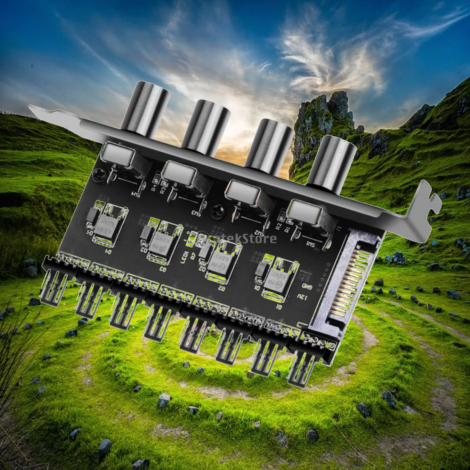Cooling Practical 4 Knob Controller 12V Variable Controller PC for CPU Case Regulator Splitter