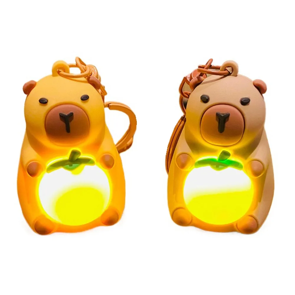 

Creative Decompression Keychain Cute Capybara Luminous Keychain Plush Doll Coin Purse Backpack Pendant Car Keychain Bestie Gift
