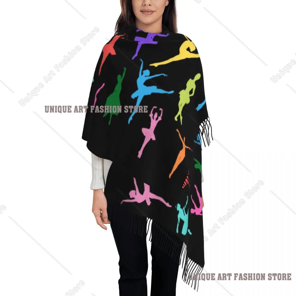 Custom Print Ballet Dance Lover Scarf Men Women Winter Warm Scarves Ballerina Dancer Shawls Wraps