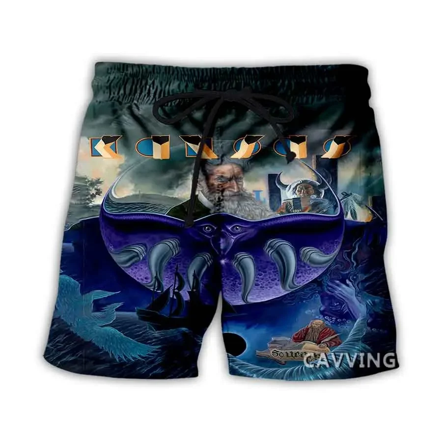 New Fashion 3D Print KANSAS BAND ROCK   Summer Beach Shorts  Streetwear Men Quick Dry Vacation Casual Shorts for Women/Men