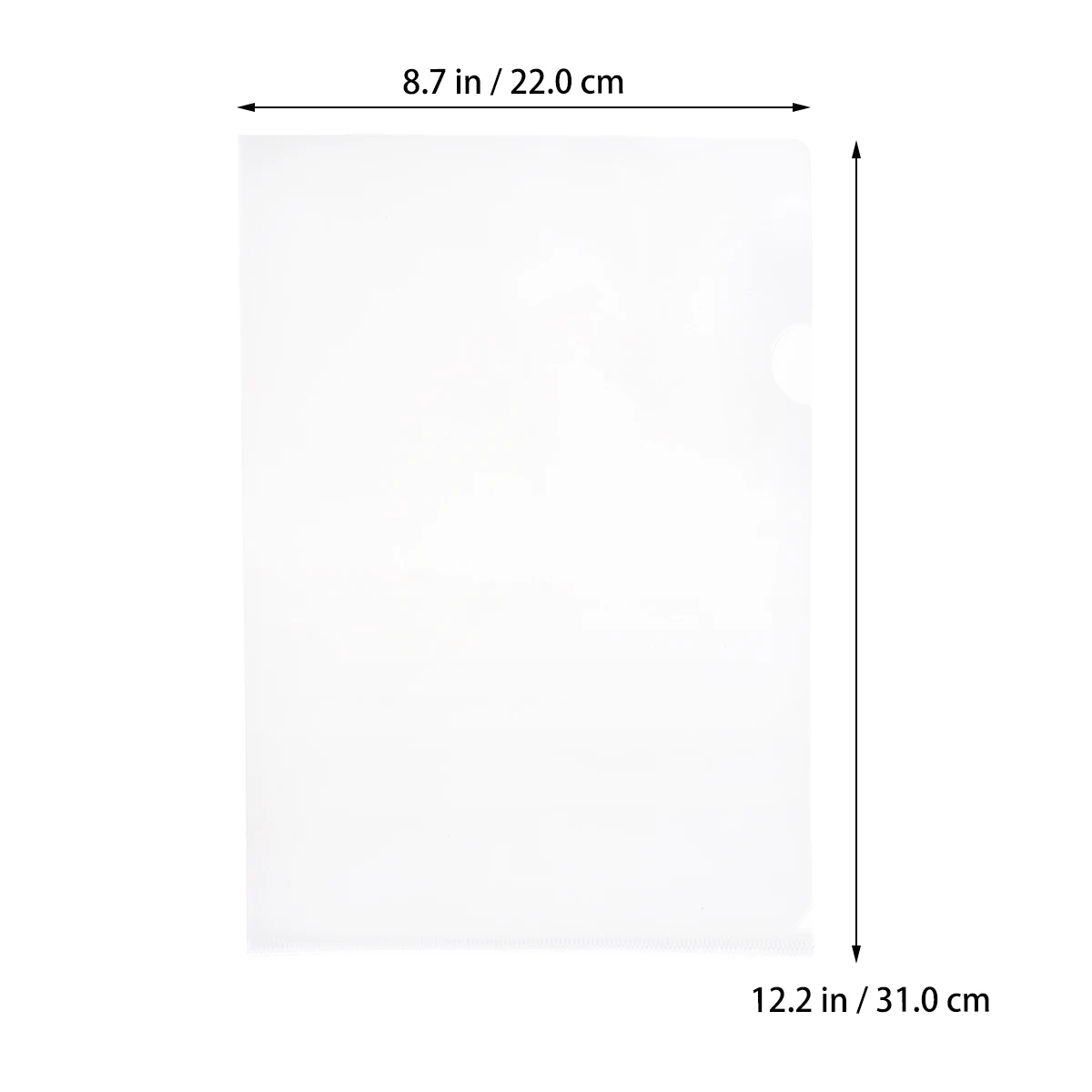 

20pcs Transparent Document Folder A4 Size L-Size Clear Plastic File Folder For School Office Use Pp Material Moisture Resistant