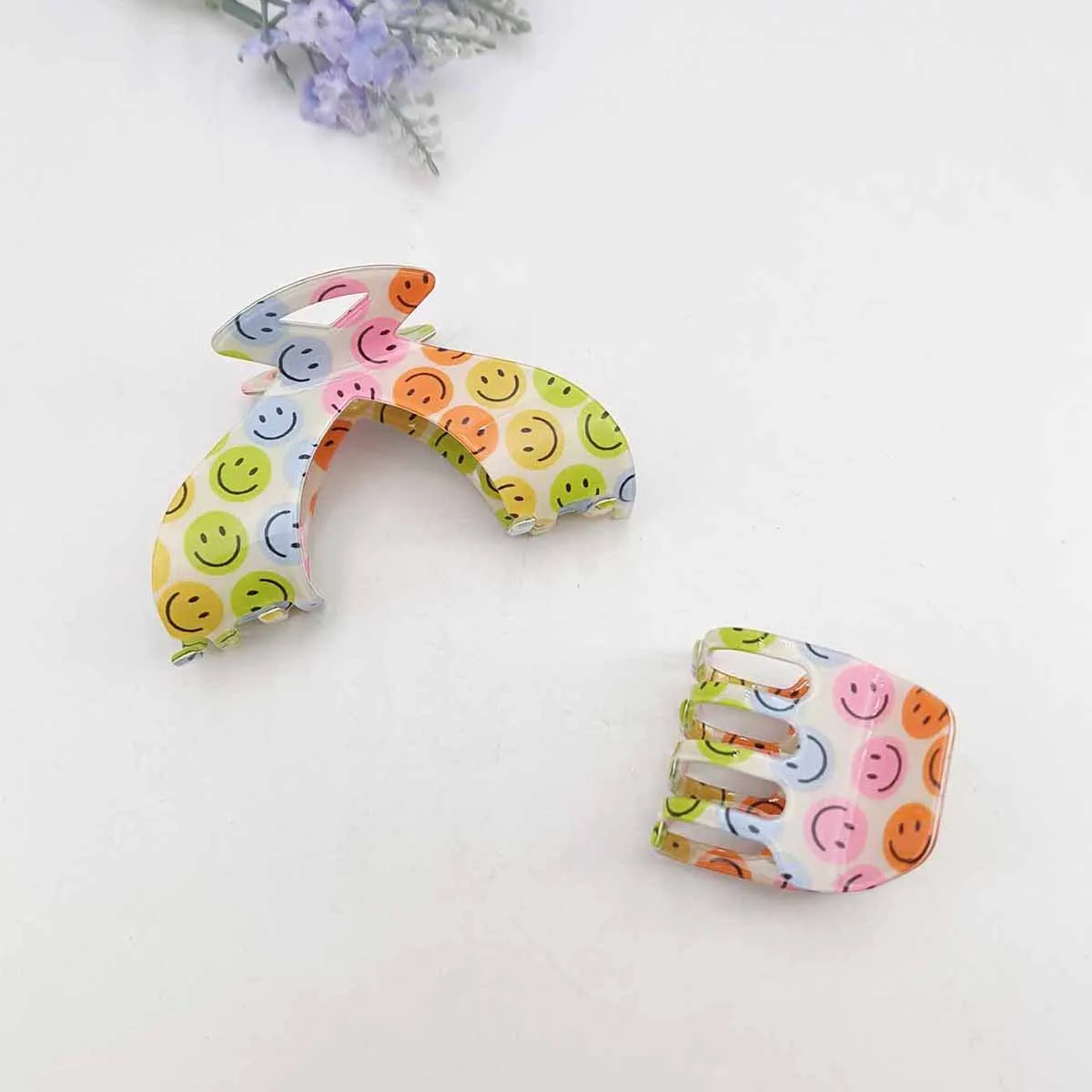Novo colorido sorriso garra de cabelo caranguejos para meninas bonito sorriso em forma de grampos de cabelo feminino acessórios para o cabelo grampos de cabelo