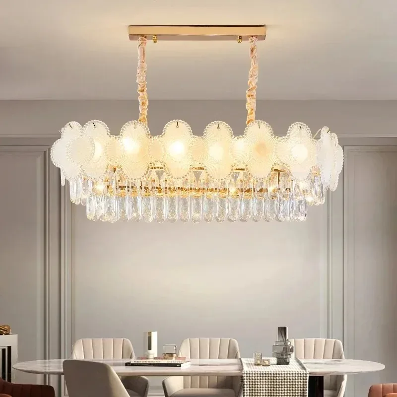 French light luxury living room light crystal chandelier modern atmosphere creative four-leaf clover bedroom dining room light