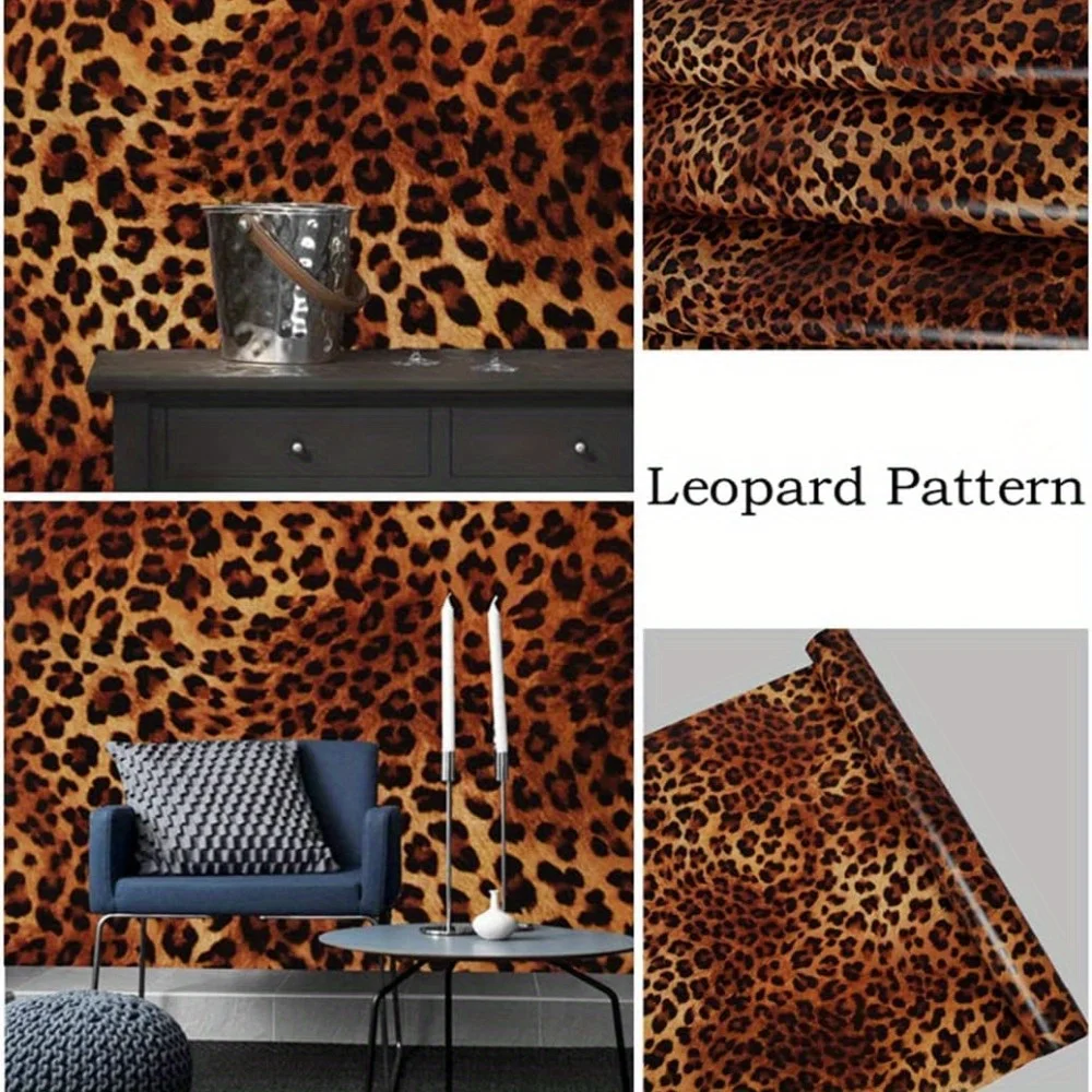 Adesivi murali decorativi con motivo leopardato carta da parati impermeabile autoadesiva in vinile per la decorazione domestica Peel and Stick Flim