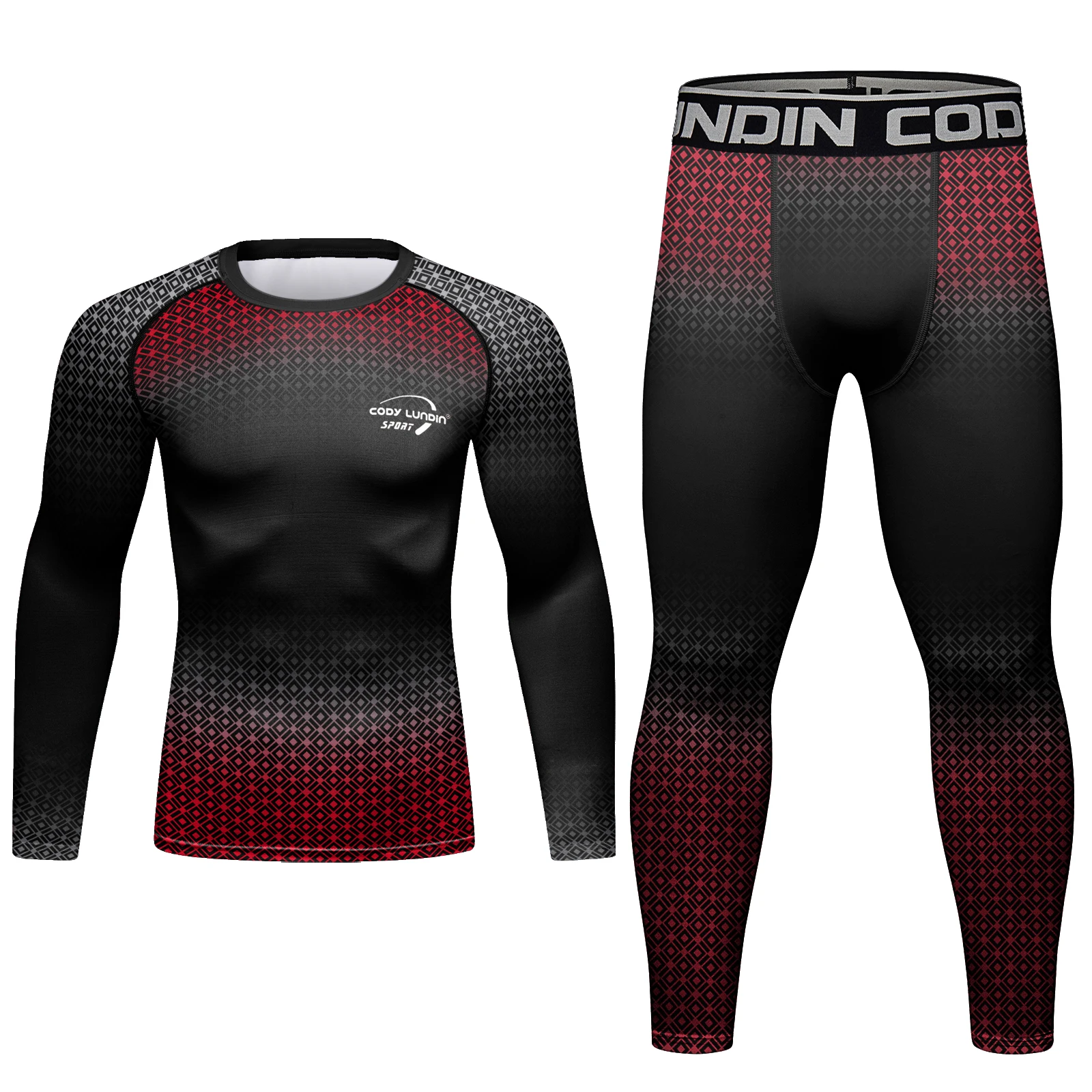 Cody Lundin New Design Lightweight Wrinkle Free Male Muay Thai Jiu jitsu Grappling Running Sports Rashguards 4piece Suits