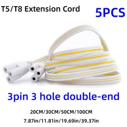 T5T8 LED Tube Lamp Connecting Wire Double End 3Pin Connector Cable LED Integrated Tube Cable 20CM/30CM/50CM/100CM Linkable Cords