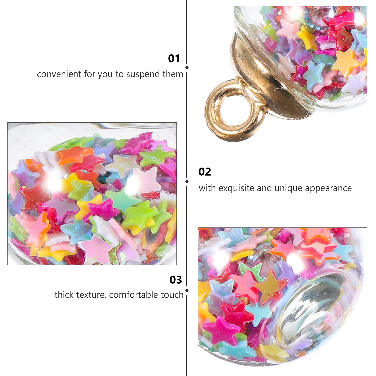 

30 Pcs Colorful Star Sequin Ball Mini Ornaments for Crafts Balls Pendants DIY Decorative Jewelry