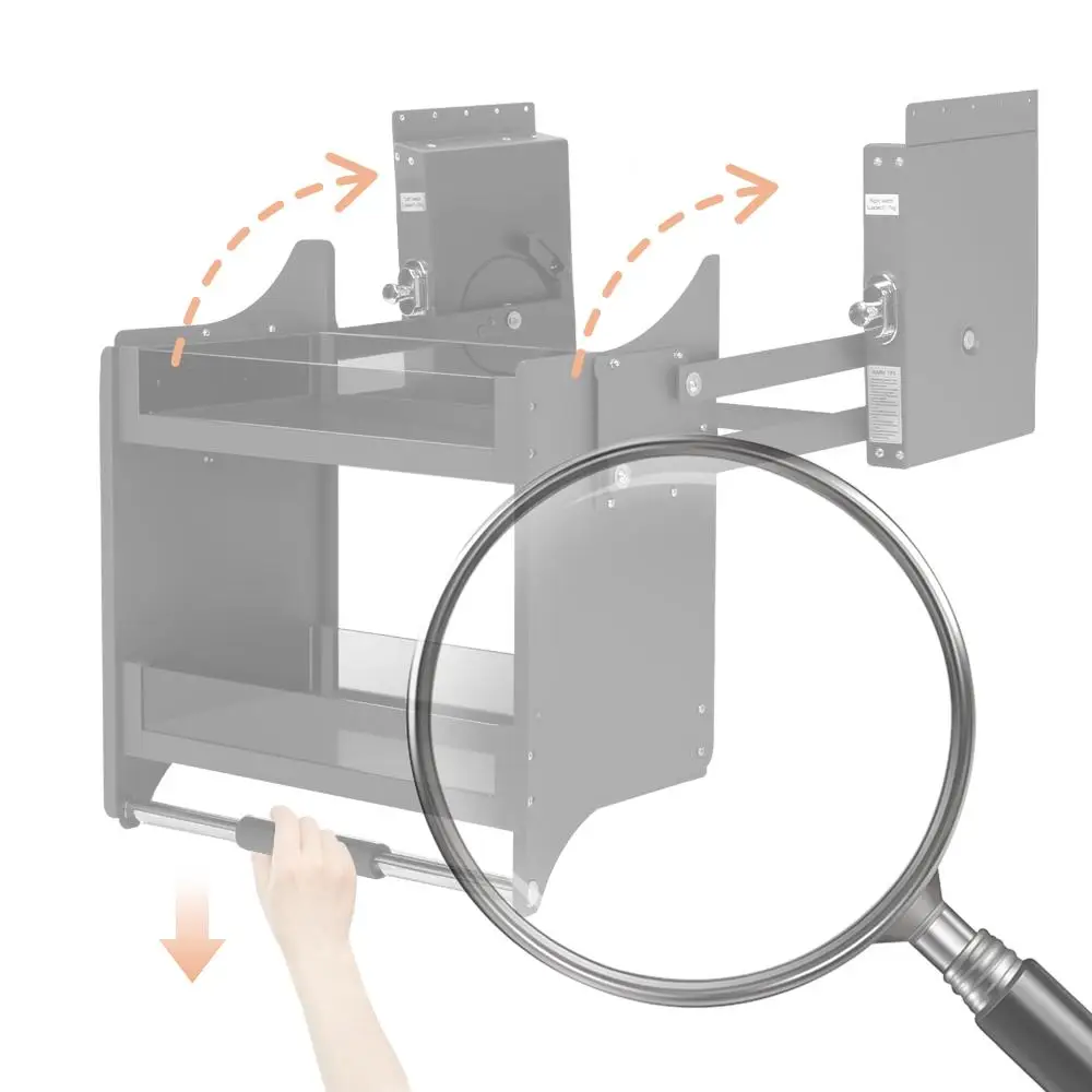 طبقة مزدوجة منسدلة للمصعد قابلة للسحب للأسفل منظم الرف منظم تخزين خزانة حائط للمطبخ العلوي