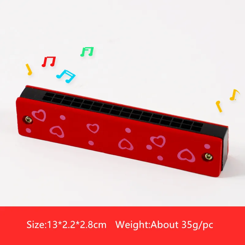 Children Musical Wooden Harmonica Baby Early Educational Instrument Toys 0 12 Months Infant Kids Puzzle Toy Gift For Boy& Girl