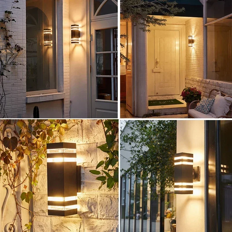 Luz de parede exterior LED para jardim, lâmpadas exteriores, IP65 impermeável varanda lâmpada, interior Home Decor, iluminação, AC85-265