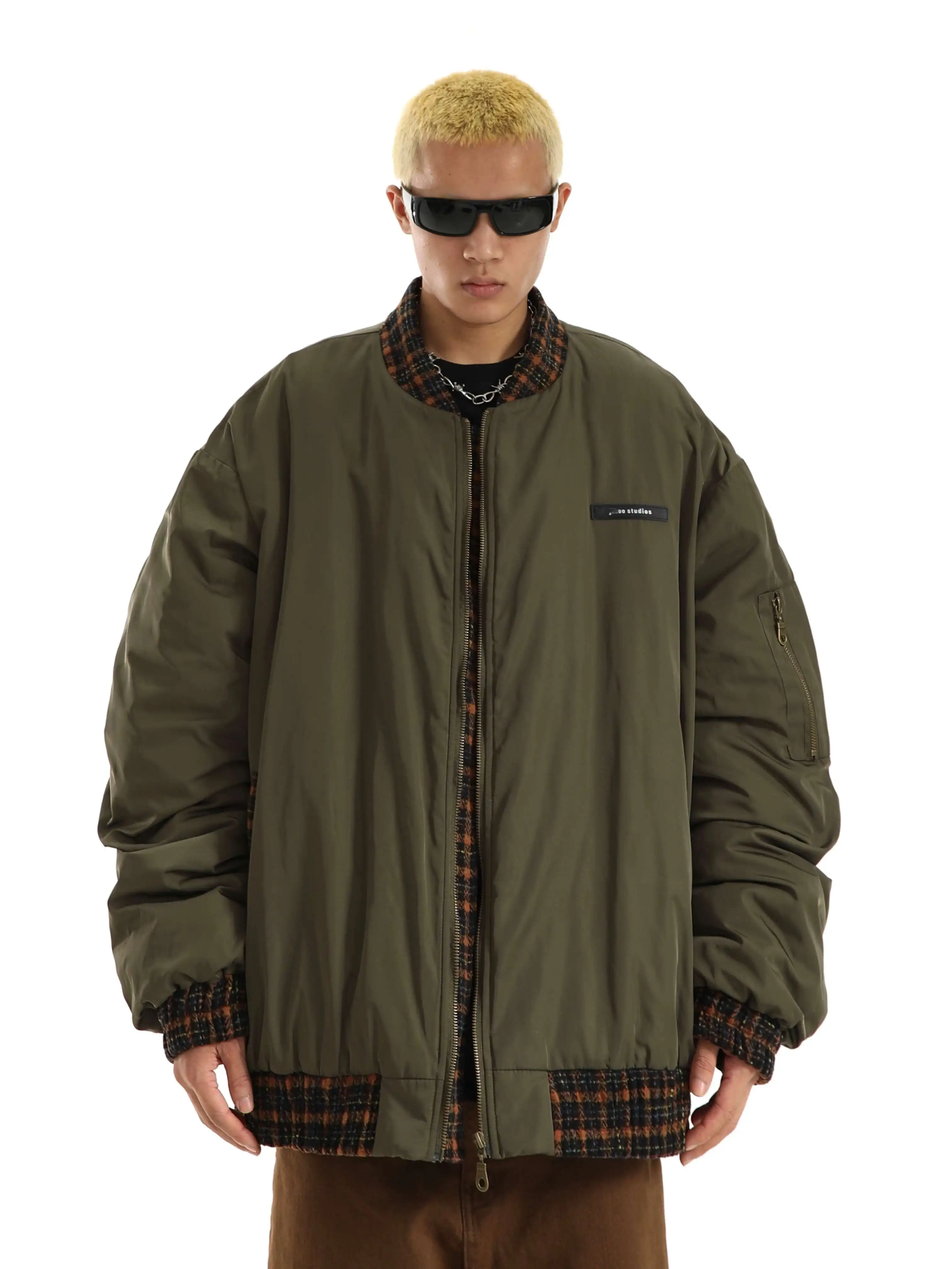 العصرية الجيش الأخضر خمر معطف سميك الرجال الخريف/الشتاء طبعة مع مشبك القطن 2025 سترة قطن جديدة العصرية Ins #1