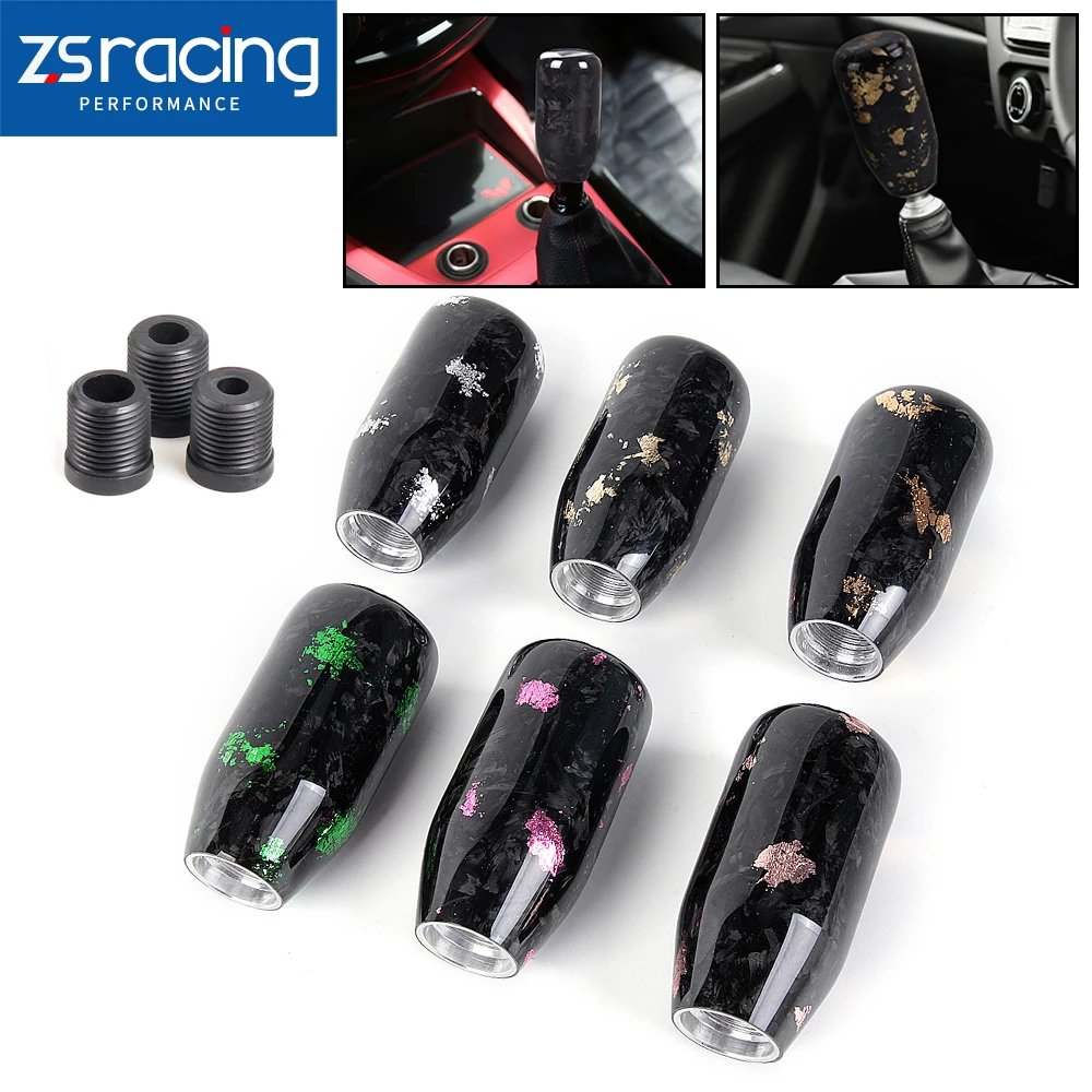 

ZSRA-Universal Forged Carbon Fiber Cylindrical Round Manual MT Car Gear Shift Knob Shifter M8 M10 M12 SFN091