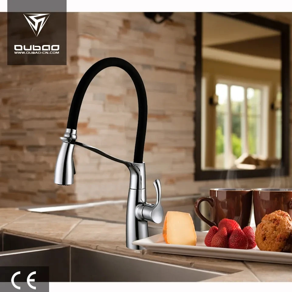 NEW High Quality Brass Kitchen faucet Hot Cold Water One Hole One Handle Pull Out Chrome Kitchen Mixer Faucet For Sink