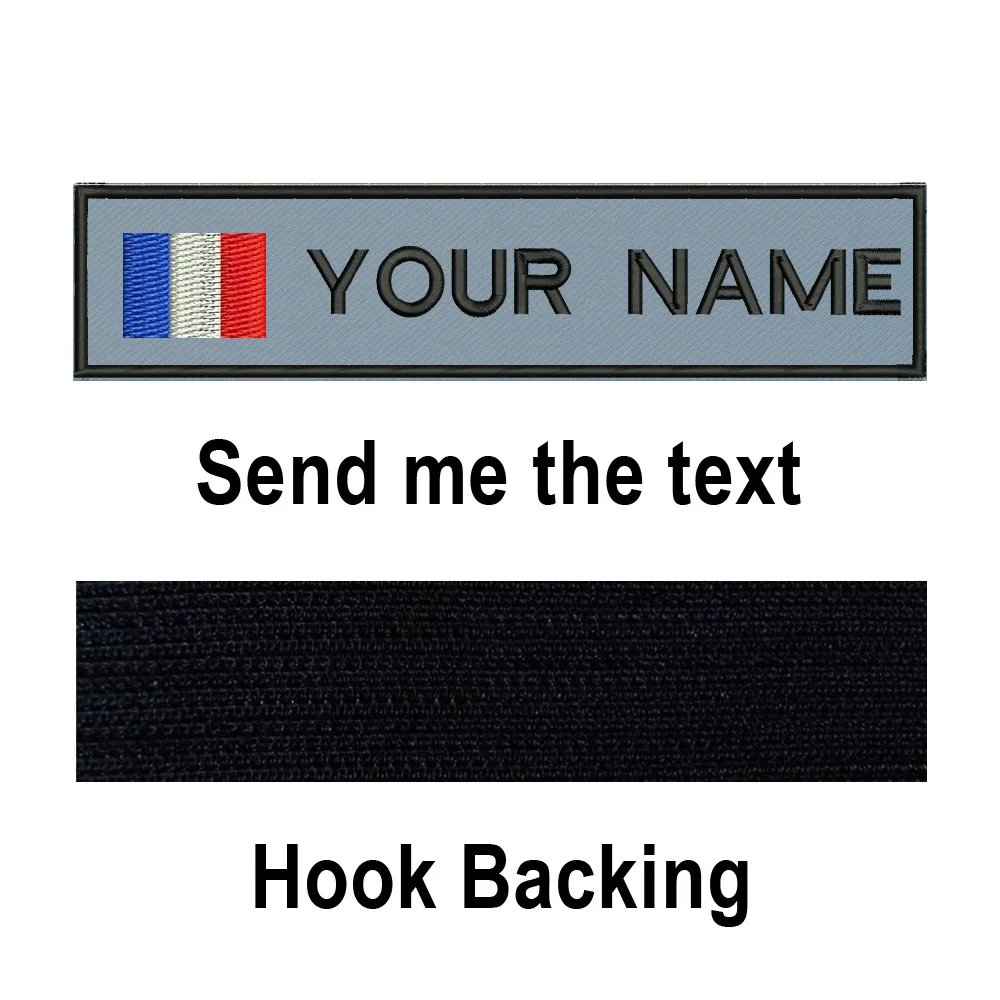 شخصية فرنسا العلم 10X2.5cm التطريز اسم مخصص النص التصحيح المشارب شارة الحديد على أو خياطة على أو هوك دعم بقع