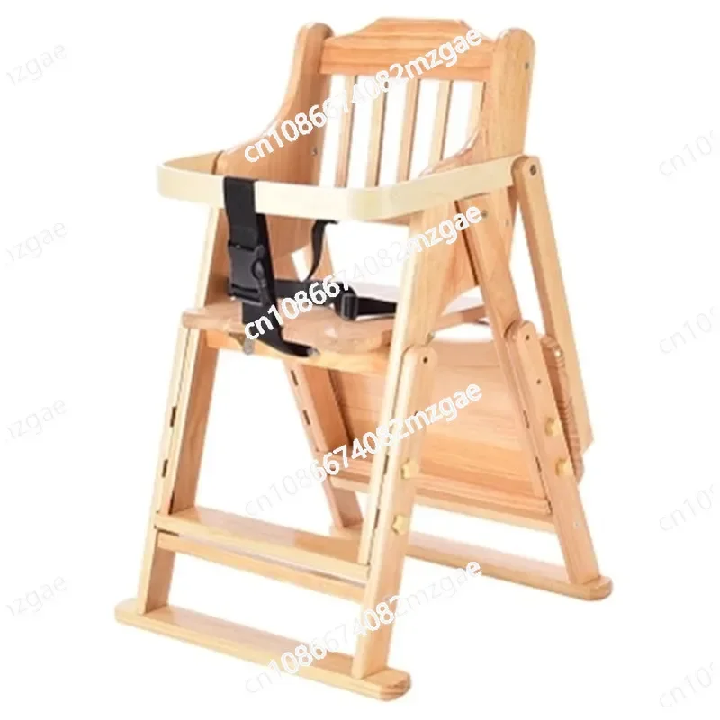 Baby Children's Dining Chair Solid Wood Multi-functional Adjustable Will Carry Folding Baby To Eat Tables and Chairs