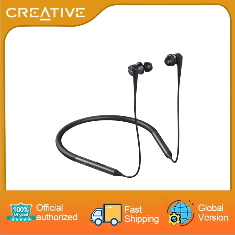 Creative Aurvana Trio Wireless – Bluetooth 5.0, Triple-Driver Neckband Headphones, aptX HD, aptX LL and AAC, Multipoint Connecti