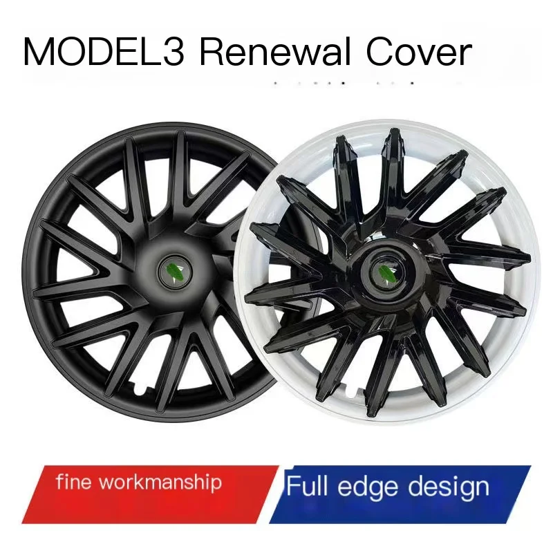 

4 pcs Wheel Covers for Tesla Model 3 2024 18 Inch Hubcaps for Tesla Hub Cap Wheel Rim Caps Black Rim Protectors Cover New Modle
