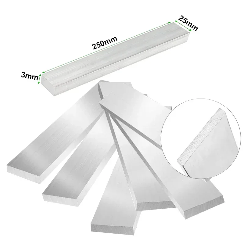1pcs Aluminum Flat Steel Plate 6061 Aluminum Alloy Rectangular Flat Bar Square Bar Plate Aluminum Flat Bar Sheet Length 250mm