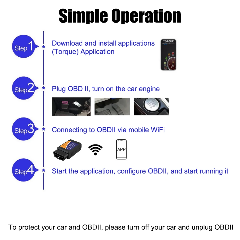 Auto Diagnostic Scan Tool Car Fault Code Reader OBDII Adapter 1PC ELM327 WIFI V1.5 For IOS Android Car Accessories OBD2 Scanner